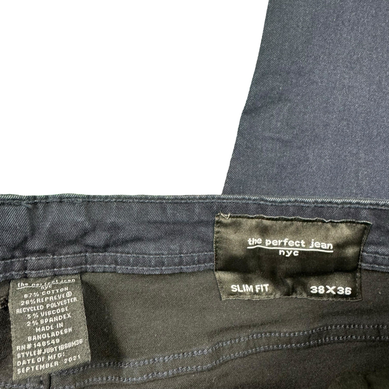 The Perfect Jean Submarine Blue Slim Fit Straight Fit Jean Size 38x36 Nwt — image 4 of 6
